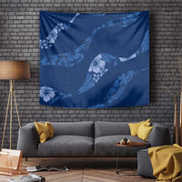 Aloha Hawaii Floral Tapa Tapestry Patchwork Navy - Polynesian Pride