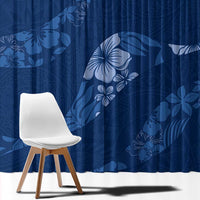 Aloha Hawaii Floral Tapa Window Curtain Patchwork Navy LT7 - Polynesian Pride