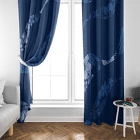 Aloha Hawaii Floral Tapa Window Curtain Patchwork Navy LT7 - Polynesian Pride