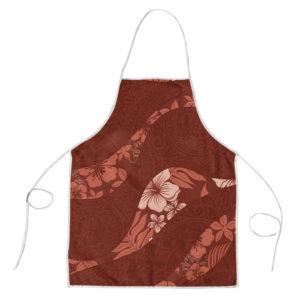 Aloha Hawaii Floral Tapa Apron Patchwork Crimson LT7 Crimson - Polynesian Pride