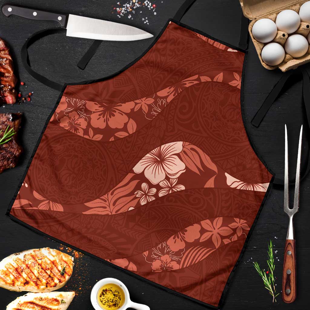 Aloha Hawaii Floral Tapa Apron Patchwork Crimson LT7 Crimson - Polynesian Pride