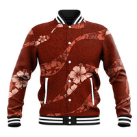 Aloha Hawaii Floral Tapa Baseball Jacket Patchwork Crimson LT7 Unisex Crimson - Polynesian Pride
