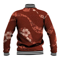 Aloha Hawaii Floral Tapa Baseball Jacket Patchwork Crimson LT7 - Polynesian Pride
