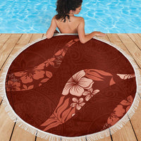 Aloha Hawaii Floral Tapa Beach Blanket Patchwork Crimson LT7 - Polynesian Pride