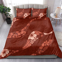 Aloha Hawaii Floral Tapa Bedding Set Patchwork Crimson - Polynesian Pride