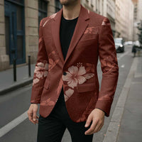 Aloha Hawaii Floral Tapa Blazer Patchwork Crimson - Polynesian Pride