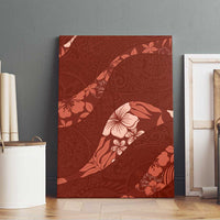 Aloha Hawaii Floral Tapa Canvas Wall Art Patchwork Crimson LT7 - Polynesian Pride