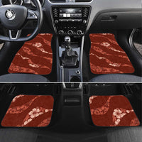 Aloha Hawaii Floral Tapa Car Mats Patchwork Crimson - Polynesian Pride