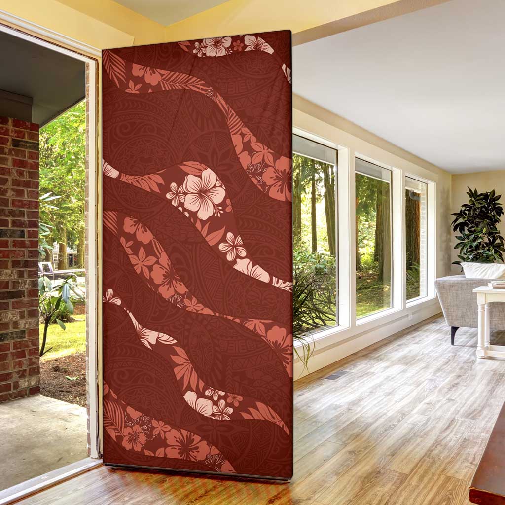 Aloha Hawaii Floral Tapa Door Cover Patchwork Crimson LT7 - Polynesian Pride