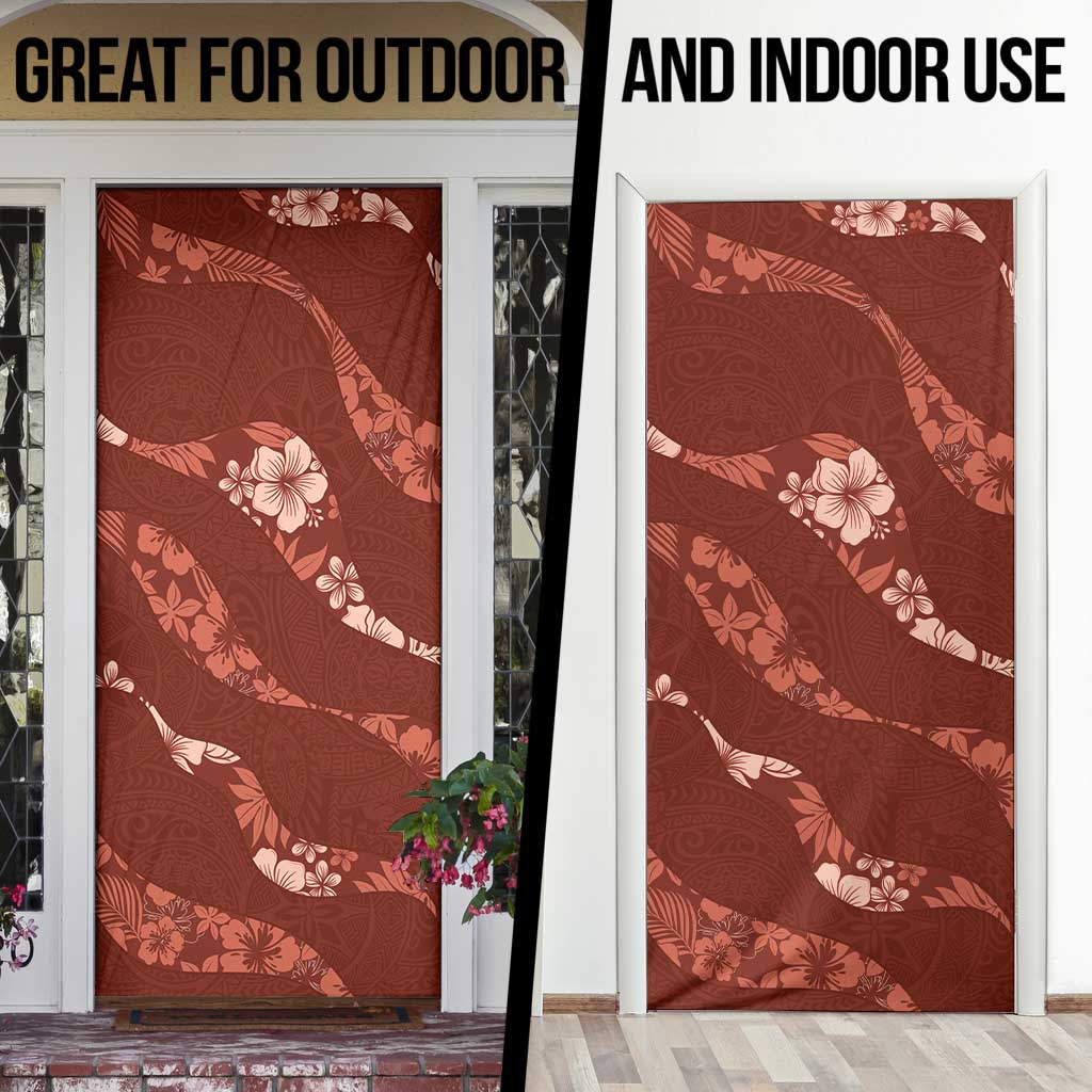 Aloha Hawaii Floral Tapa Door Cover Patchwork Crimson LT7 - Polynesian Pride