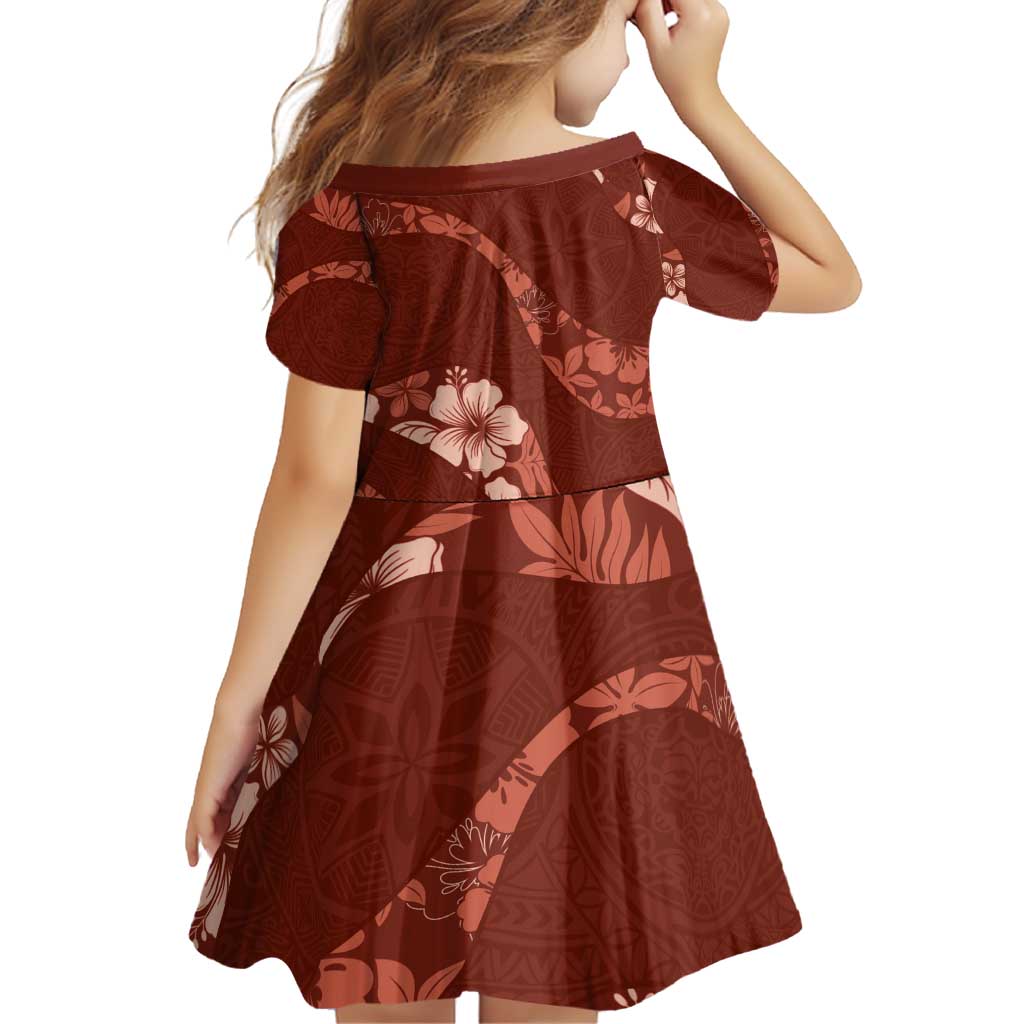 Aloha Hawaii Floral Tapa Family Matching Puletasi and Hawaiian Shirt Patchwork Crimson LT7 - Polynesian Pride