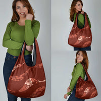 Aloha Hawaii Floral Tapa Grocery Bag Patchwork Crimson LT7 - Polynesian Pride