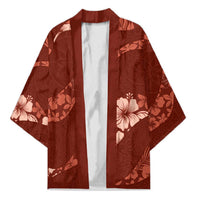 Aloha Hawaii Floral Tapa Kimono Patchwork Crimson - Polynesian Pride