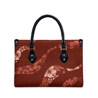 Aloha Hawaii Floral Tapa Leather Bag Patchwork Crimson - Polynesian Pride