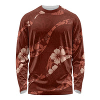 Aloha Hawaii Floral Tapa Long Sleeve Shirt Patchwork Crimson LT7 Unisex Crimson - Polynesian Pride