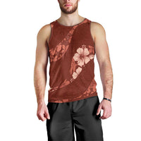 Aloha Hawaii Floral Tapa Men Tank Top Patchwork Crimson LT7 - Polynesian Pride