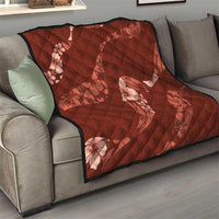 Aloha Hawaii Floral Tapa Quilt Patchwork Crimson - Polynesian Pride