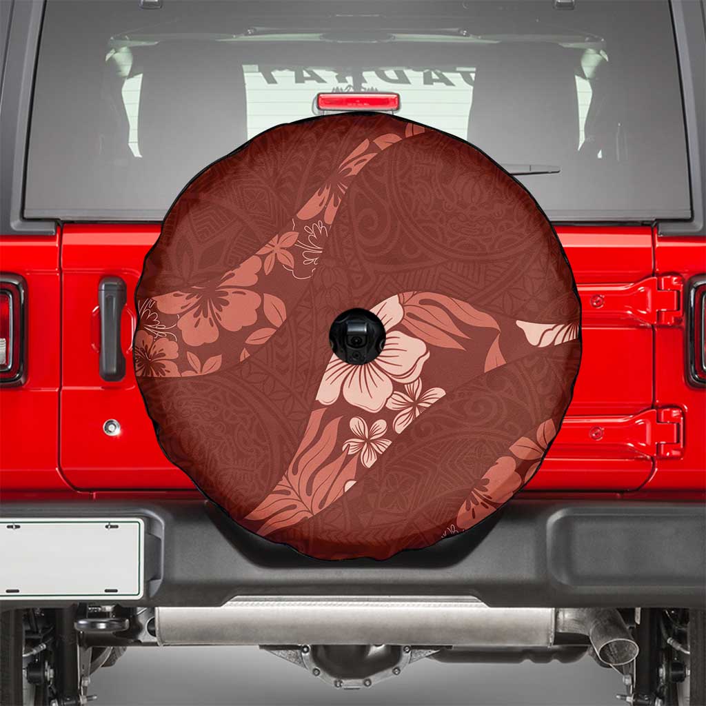 Aloha Hawaii Floral Tapa Spare Tire Cover Patchwork Crimson - Polynesian Pride