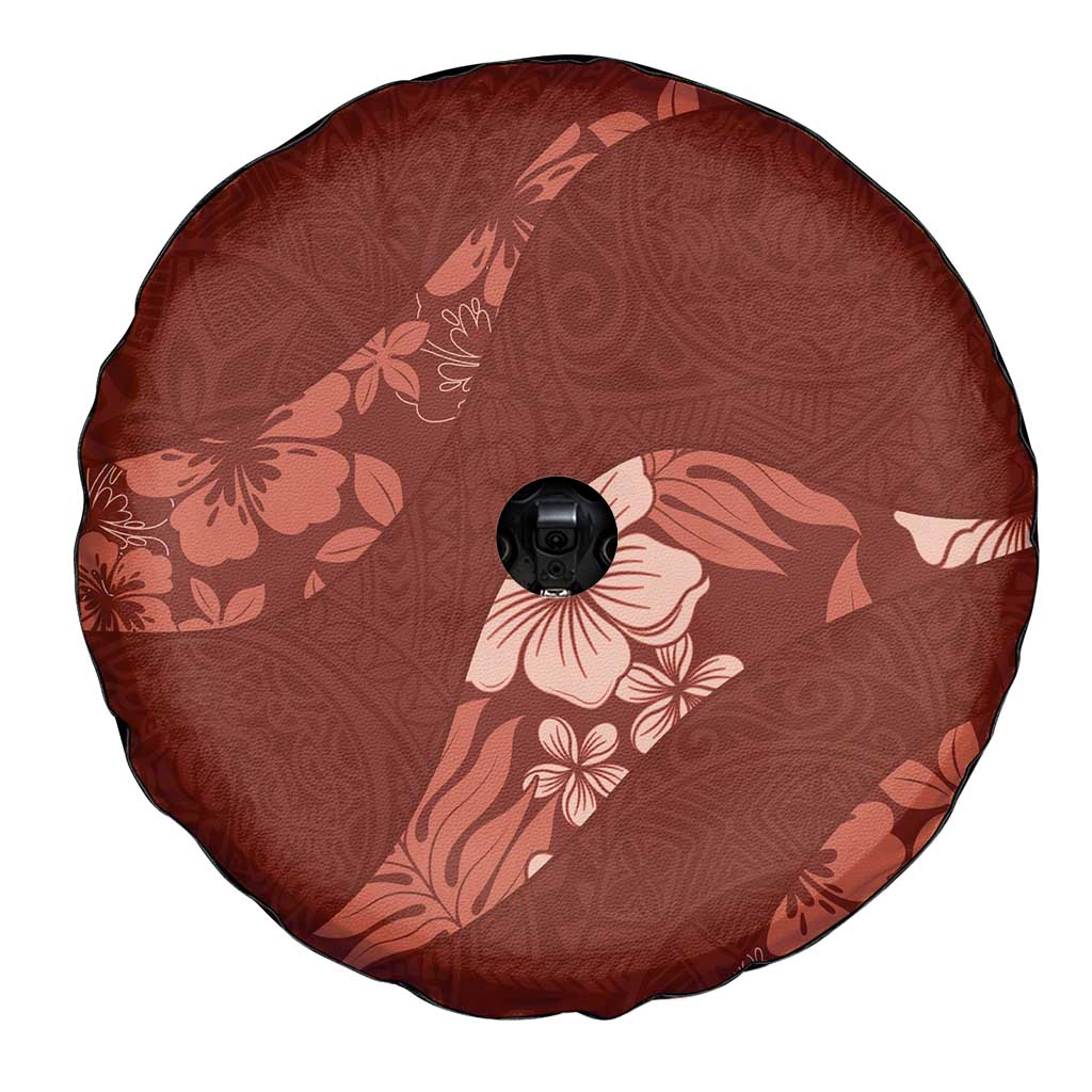 Aloha Hawaii Floral Tapa Spare Tire Cover Patchwork Crimson - Polynesian Pride