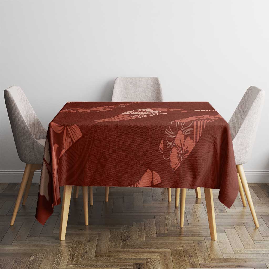 Aloha Hawaii Floral Tapa Tablecloth Patchwork Crimson LT7 - Polynesian Pride