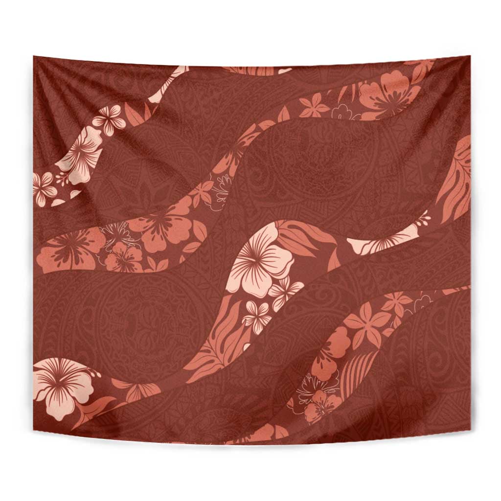 Aloha Hawaii Floral Tapa Tapestry Patchwork Crimson - Polynesian Pride