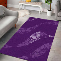 Aloha Hawaii Floral Tapa Area Rug Patchwork Violet - Polynesian Pride