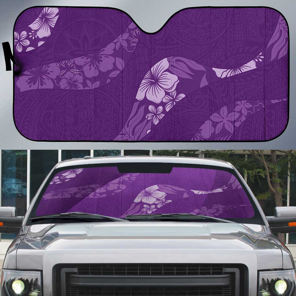 Aloha Hawaii Floral Tapa Auto Sun Shade Patchwork Violet LT7 Violet - Polynesian Pride