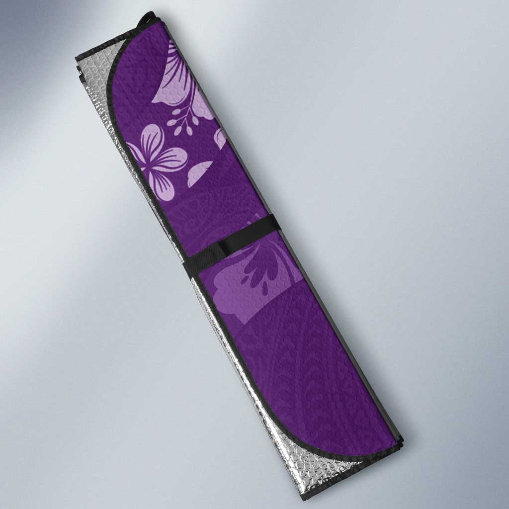 Aloha Hawaii Floral Tapa Auto Sun Shade Patchwork Violet LT7 - Polynesian Pride