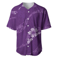 Aloha Hawaii Floral Tapa Baseball Jersey Patchwork Violet - Polynesian Pride