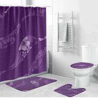 Aloha Hawaii Floral Tapa Bathroom Set Patchwork Violet LT7 Bathroom Set (4 pcs) Violet - Polynesian Pride