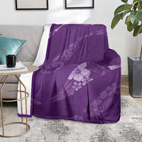 Aloha Hawaii Floral Tapa Blanket Patchwork Violet - Polynesian Pride