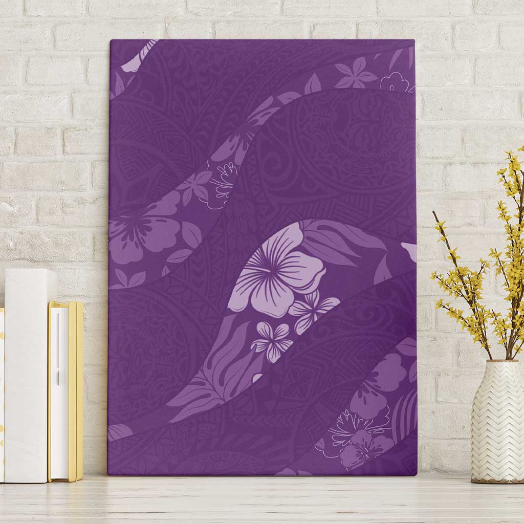 Aloha Hawaii Floral Tapa Canvas Wall Art Patchwork Violet LT7 Without Frame Violet - Polynesian Pride