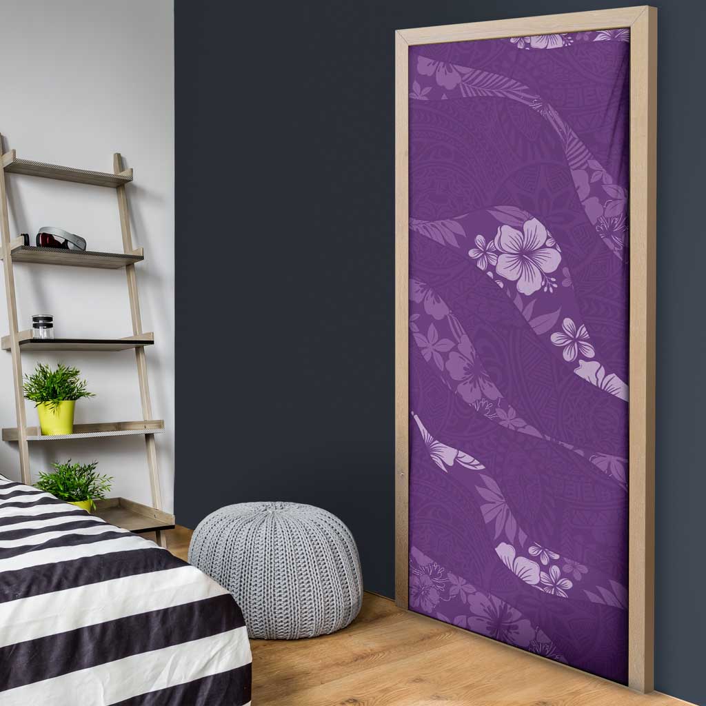 Aloha Hawaii Floral Tapa Door Cover Patchwork Violet LT7 - Polynesian Pride