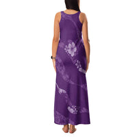 Aloha Hawaii Floral Tapa Family Matching Tank Maxi Dress and Hawaiian Shirt Patchwork Violet - Polynesian Pride