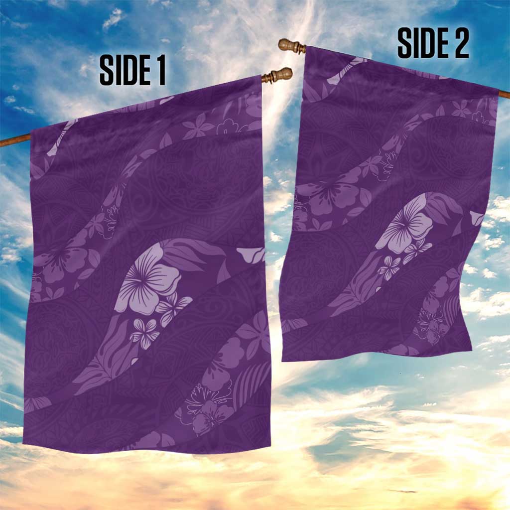 Aloha Hawaii Floral Tapa Garden Flag Patchwork Violet - Polynesian Pride