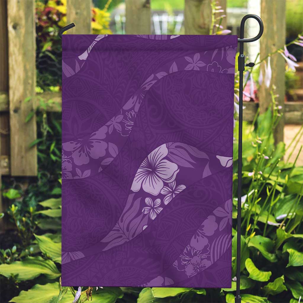 Aloha Hawaii Floral Tapa Garden Flag Patchwork Violet - Polynesian Pride