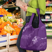 Aloha Hawaii Floral Tapa Grocery Bag Patchwork Violet LT7 - Polynesian Pride