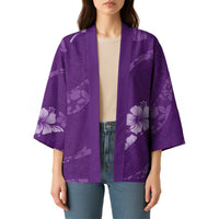 Aloha Hawaii Floral Tapa Kimono Patchwork Violet - Polynesian Pride