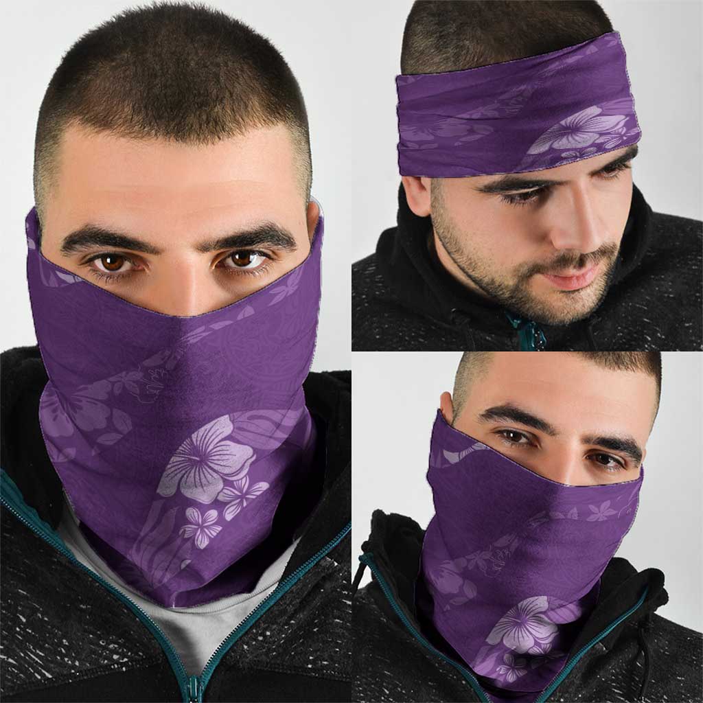 Aloha Hawaii Floral Tapa Neck Gaiter Patchwork Violet - Polynesian Pride