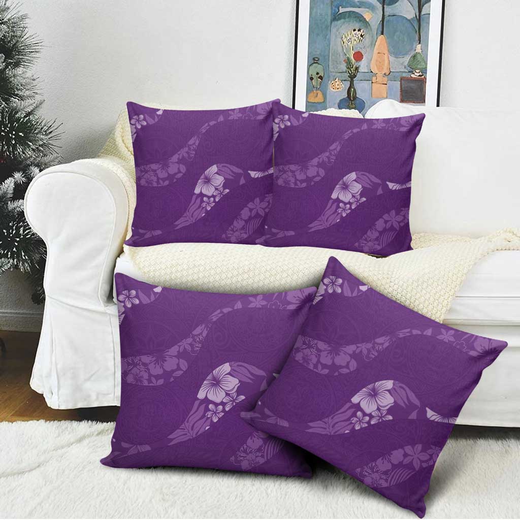 Aloha Hawaii Floral Tapa Pillow Cover Patchwork Violet - Polynesian Pride