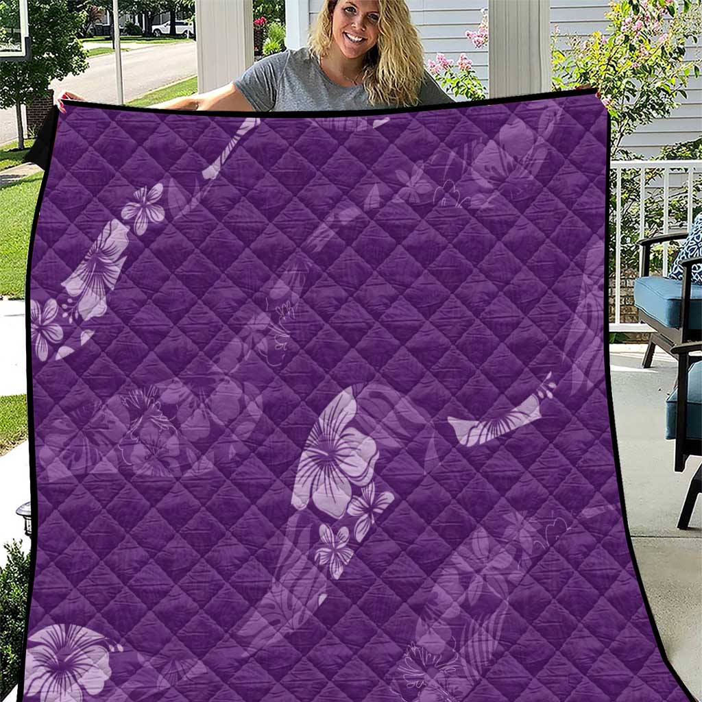 Aloha Hawaii Floral Tapa Quilt Patchwork Violet - Polynesian Pride