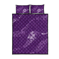 Aloha Hawaii Floral Tapa Quilt Bed Set Patchwork Violet - Polynesian Pride