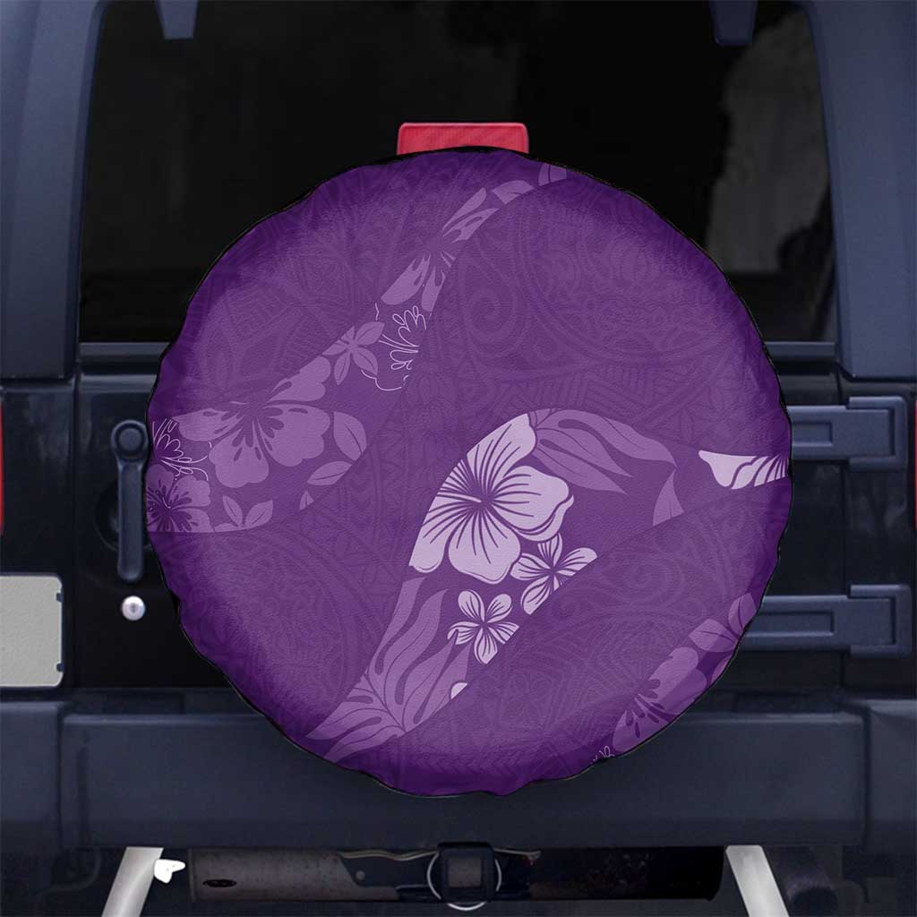 Aloha Hawaii Floral Tapa Spare Tire Cover Patchwork Violet - Polynesian Pride