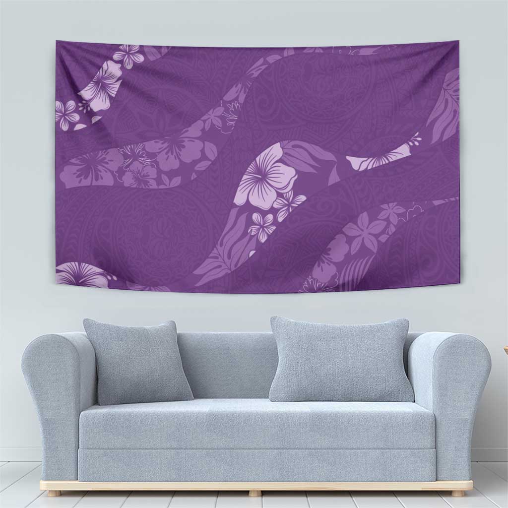 Aloha Hawaii Floral Tapa Tapestry Patchwork Violet - Polynesian Pride