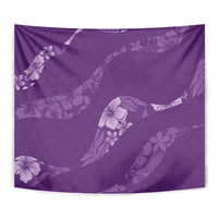 Aloha Hawaii Floral Tapa Tapestry Patchwork Violet - Polynesian Pride