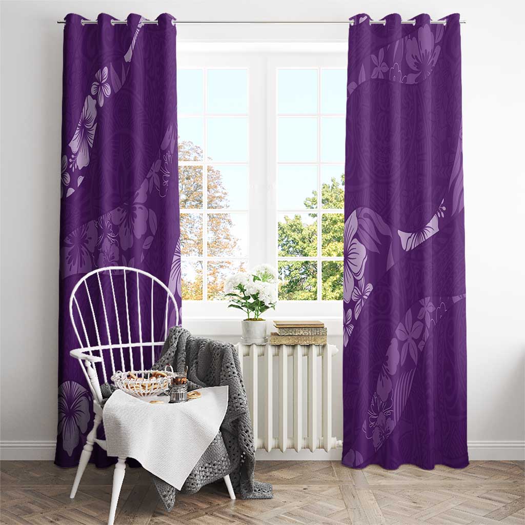 Aloha Hawaii Floral Tapa Window Curtain Patchwork Violet - Polynesian Pride