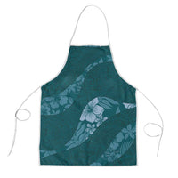 Aloha Hawaii Floral Tapa Apron Patchwork Teal LT7 Teal - Polynesian Pride