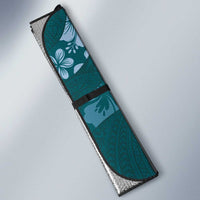 Aloha Hawaii Floral Tapa Auto Sun Shade Patchwork Teal LT7 - Polynesian Pride