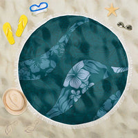 Aloha Hawaii Floral Tapa Beach Blanket Patchwork Teal LT7 One Size 150cm Teal - Polynesian Pride