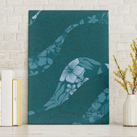 Aloha Hawaii Floral Tapa Canvas Wall Art Patchwork Teal LT7 Without Frame Teal - Polynesian Pride